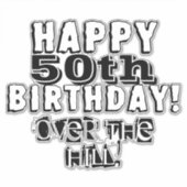 丘の上50誕生日パーソナライズ時代ビニル シール (正面)