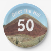 丘の上50誕生日マイルストーン ペーパープレート (正面)