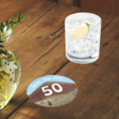 丘の上50誕生日マイルストーン ラウンドペーパーコースター