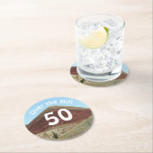 丘の上50誕生日マイルストーン ラウンドペーパーコースター (インサイチュ)