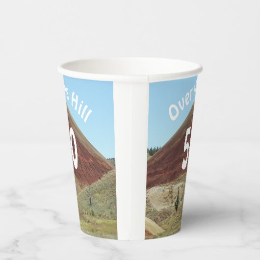 丘の上50誕生日マイルストーン 紙コップ (右)