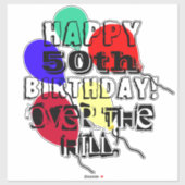 丘の上50誕生日風船ビニル シール (シート)