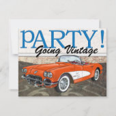 丘の上 – ルート66 – ヴィンテージカー招待状 招待状 (正面)