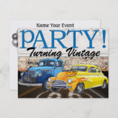 丘の上 – ヴィンテージ車 – SRF 招待状 (正面/裏面)