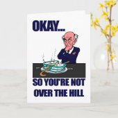 丘の上 |男おもしろいの誕生日 カード (黄色い花)