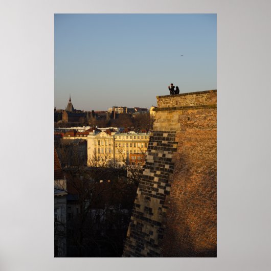 丘の中腹から見る ポスター (正面)