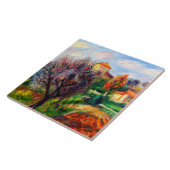 丘の中腹にオリーブの木々、 タイル (側面)