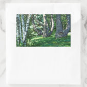 丘の中腹の木 長方形シール (バッグ)