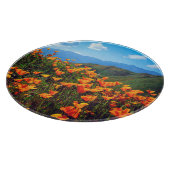 丘の中腹を覆うカリフォルニアケシ カッティングボード (角)