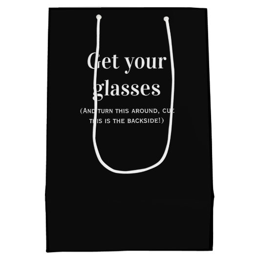 丘の古い屁のおもしろいな人の誕生日の紙に ミディアムペーパーバッグ (裏面)