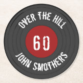 丘の名上のエイジビニールロックNロール記録 ラウンドペーパーコースター (正面)