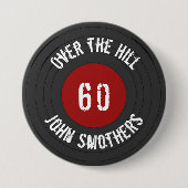 丘の名上のエイジビニールロックNロール記録 缶バッジ (正面)