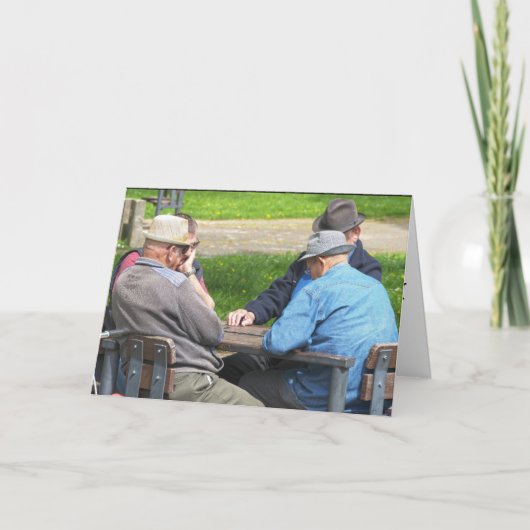 丘の向こうの誕生日カードに彼の古い人々 カード (正面)