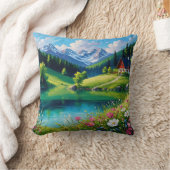 丘の小声 – 魅惑の湖 クッション (ブランケット)