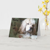 丘の感じカードの上で少し悲しい カード (黄色い花)