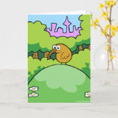 丘の挨拶状のキーウィ カード (黄色い花)