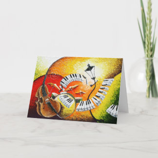 丘の挨拶状のジャズ カード