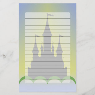丘の明るい空の昼間の夢みるような城 便箋
