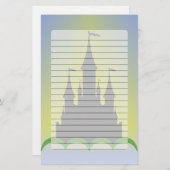 丘の明るい空の昼間の夢みるような城 便箋 (正面/裏面)