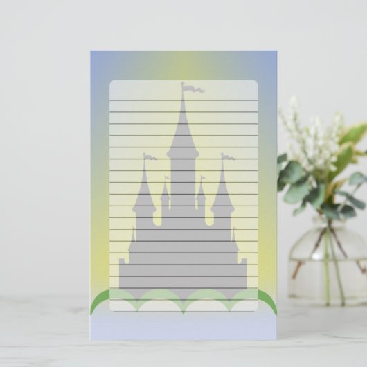 丘の明るい空の昼間の夢みるような城 便箋 (スタンド正面)