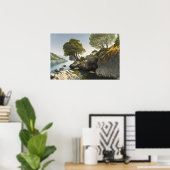 丘の湖のロッキーの入り江 ポスター (ホームオフィス)