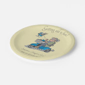 丘の老女の誕生日にわたるおもしろいな老化 ペーパープレート (アングル)