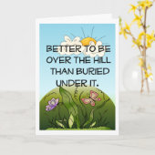 丘の誕生日に カード (黄色い花)