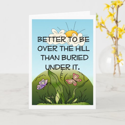 丘の誕生日に カード (黄色い花)