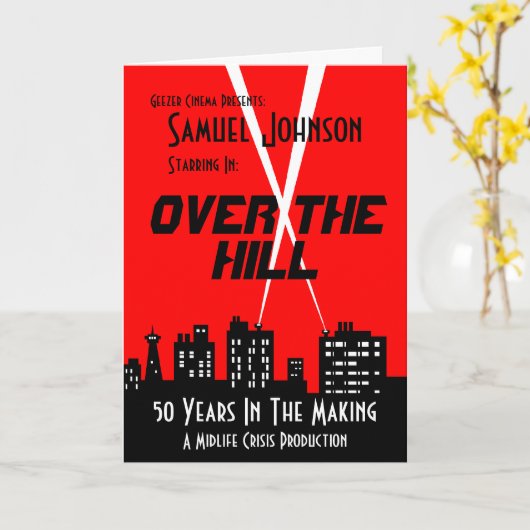 丘の誕生日に カード (黄色い花)