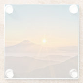 丘の間の日の出 ガラスコースター (裏面)