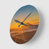 丘の間の日の出 ラウンド壁時計 (傾斜)