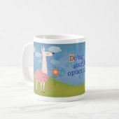 丘の頂上のマグのピンクのラマ コーヒーマグカップ (正面左)