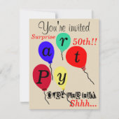 丘の風船で50人目を驚かせる 招待状 (正面)