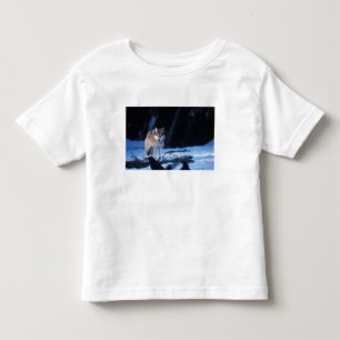 丘の麓の灰色のオオカミ、カニスループス トドラーTシャツ