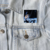 丘の麓の灰色のオオカミ、カニスループス 缶バッジ (インサイチュ)