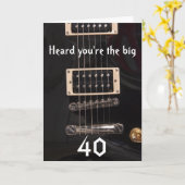 丘の黒のエレキギター上の男の石 カード (黄色い花)