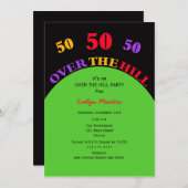 丘の50歳の誕生日パーティーの招待状 招待状 (正面/裏面)