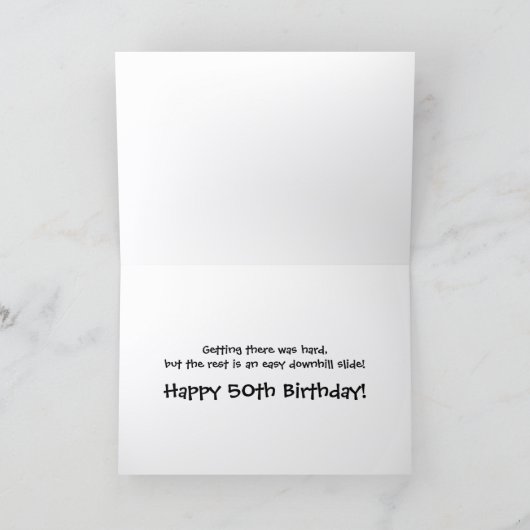 丘の50番目のおもしろい誕生日カード カード (内部)