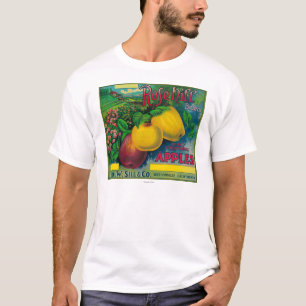 丘のAppleのばら色の木枠LabelWatsonville、カリフォルニア Tシャツ