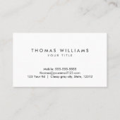 丘または山のロゴ、灰色および淡い色のな水の青 名刺 (裏面)