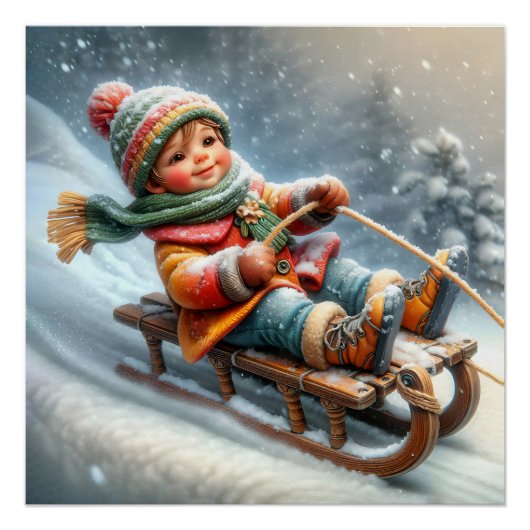 丘を滑る少年 ポスター (正面)