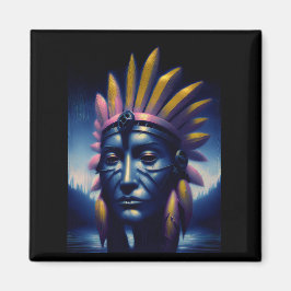 丘を背景にしたマヤの首長 マグネット