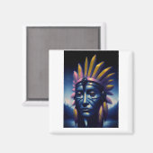 丘を背景にしたマヤの首長 マグネット (正面/裏面)