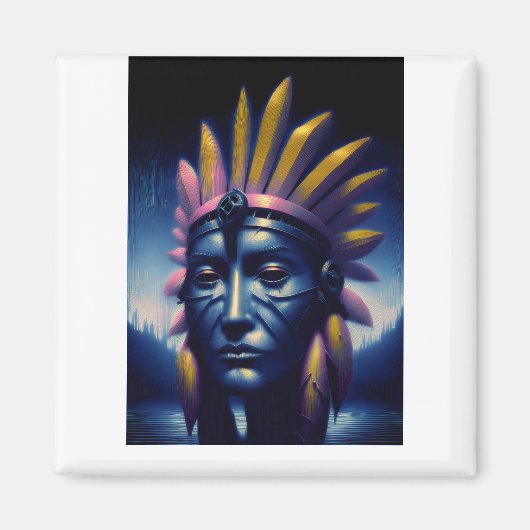 丘を背景にしたマヤの首長 マグネット (正面)