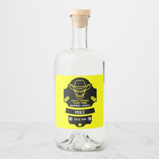 丘を越えて古くなる リキュールボトルラベル (正面)