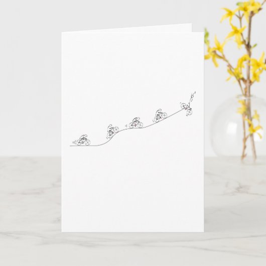 丘を越えて行く自転車乗り カード (黄色い花)