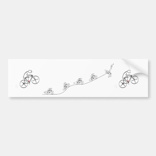 丘を越えて行く自転車乗り バンパーステッカー (正面)