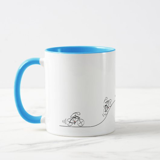 丘を越えて行く自転車乗り マグカップ (左)