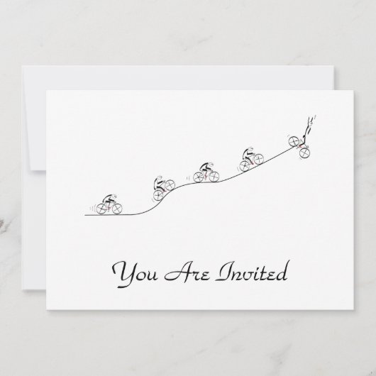 丘を越えて行く自転車乗り 招待状 (正面)