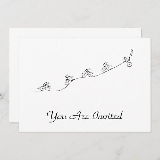 丘を越えて行く自転車乗り 招待状 (正面/裏面)